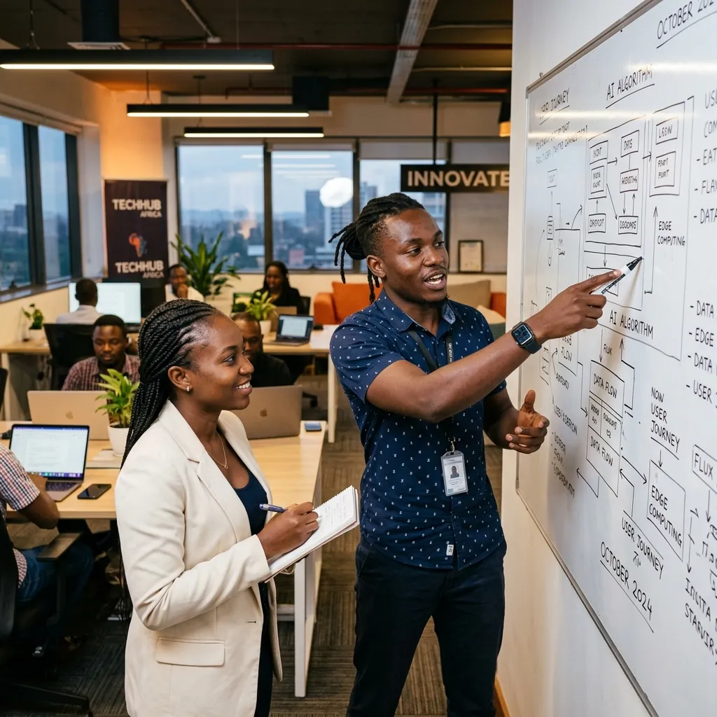 Tech innovator explaining an idea