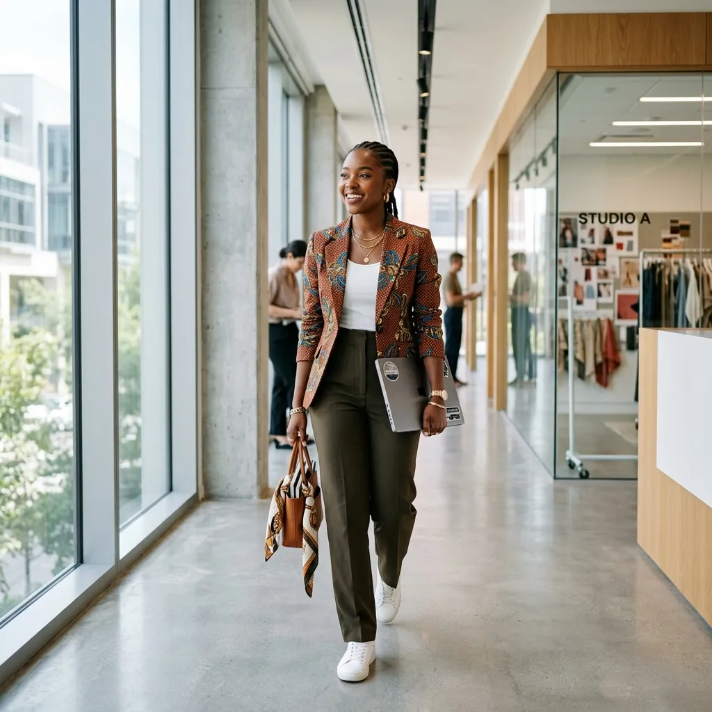 Stylish Nigerian designer walking